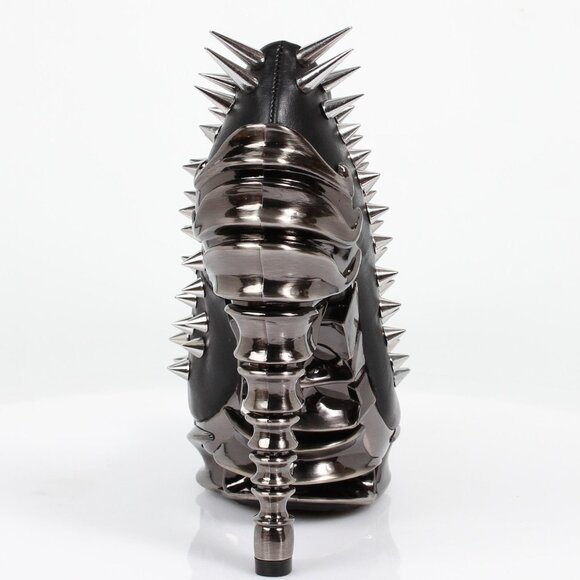 Hades ZETTA Spiked Black Pump Metallic Spinal 5" Heel 6-7-8-9-10-11 M/B Width - Picture 3 of 15